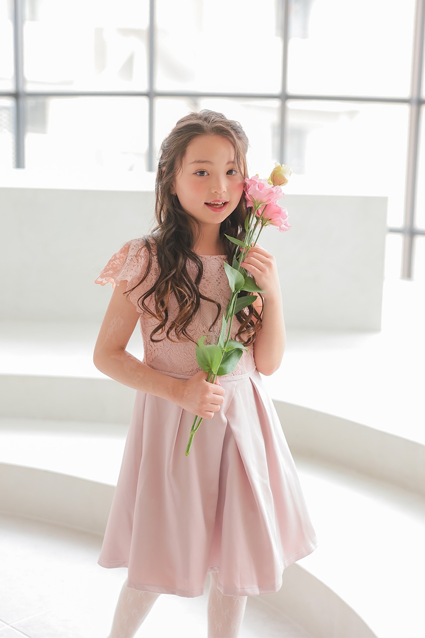 Kids レースコンビタックデザインドレス 9-10歳｜結婚式のパーティー
