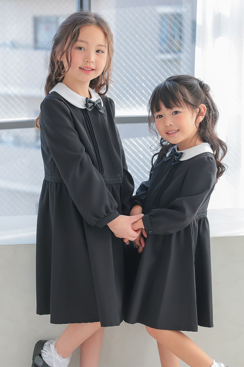 Girls 白襟フォーマルワンピース 130cm｜結婚式のパーティードレスなら
