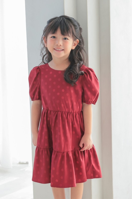 Kids レースリボンプリーツドレス 3歳|結婚式のパーティードレスなら  