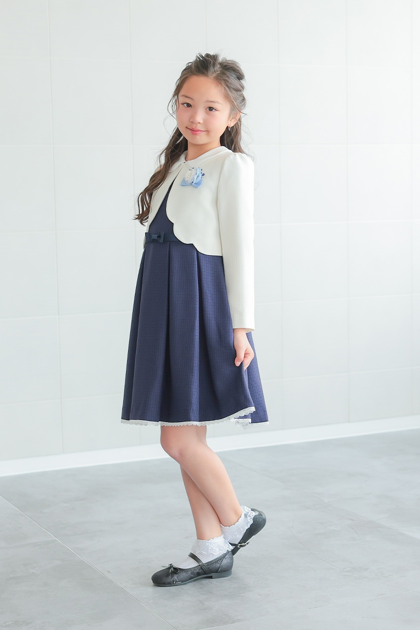 Girls ホワイトボレロアンサンブル 130cm(ワンピース/ボレロ 