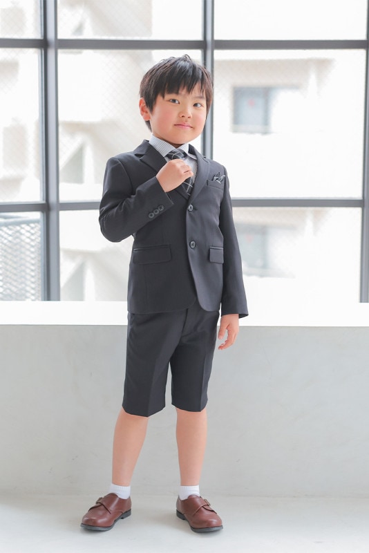 Boys ストライプフォーマルスーツ ブラック 120cm(シャツ/ジャケット