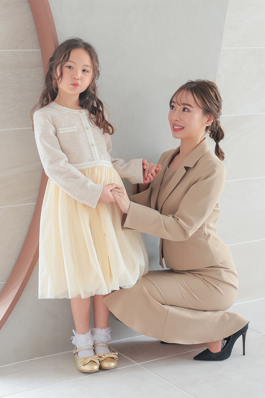 Girls ファンシーツイードワンピース 110cm｜結婚式のパーティードレス