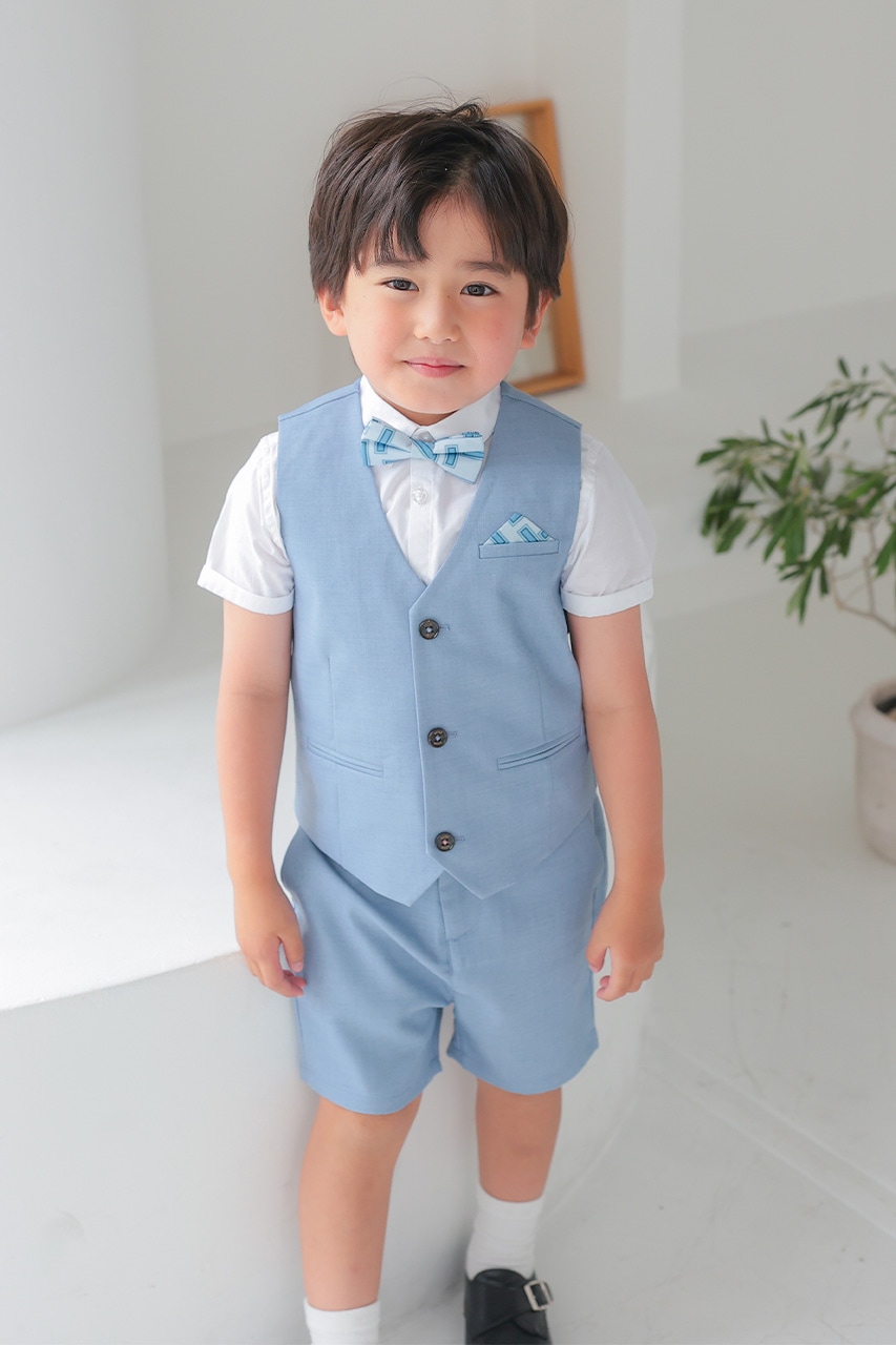 Boys ハーフベストスーツセット ライトブルー 115cm(シャツ