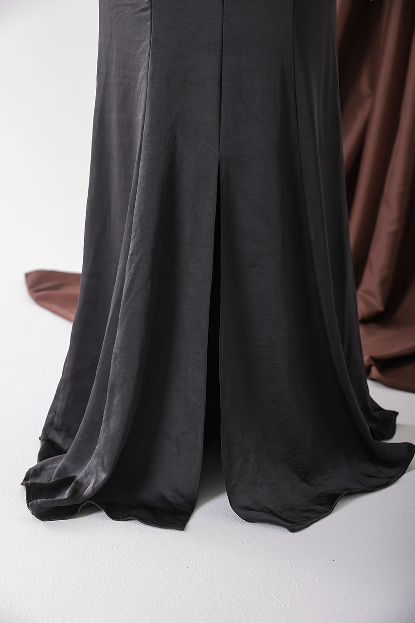 ★Lulus☆サテン♪無地♪カウルネック♪そでなし♪ロングドレス カウルネックサテンロングドレス|結婚式のパーティードレスなら