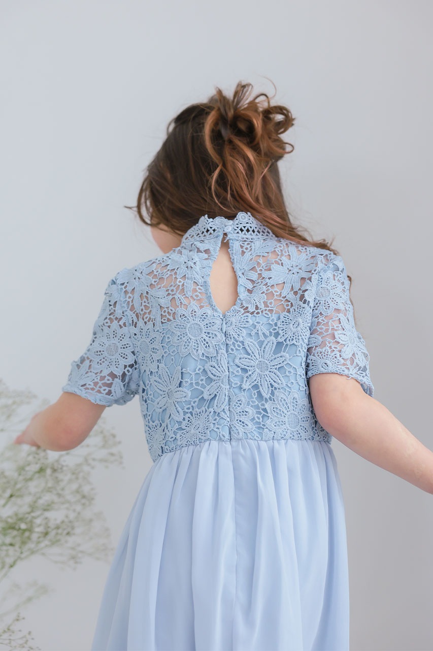 Kids ハイネックAラインドレス 6歳｜結婚式のパーティードレスなら