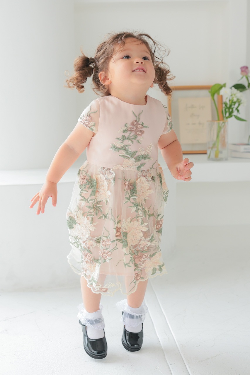 Kids エンブロイダリーフレアドレス 3歳｜結婚式のパーティー