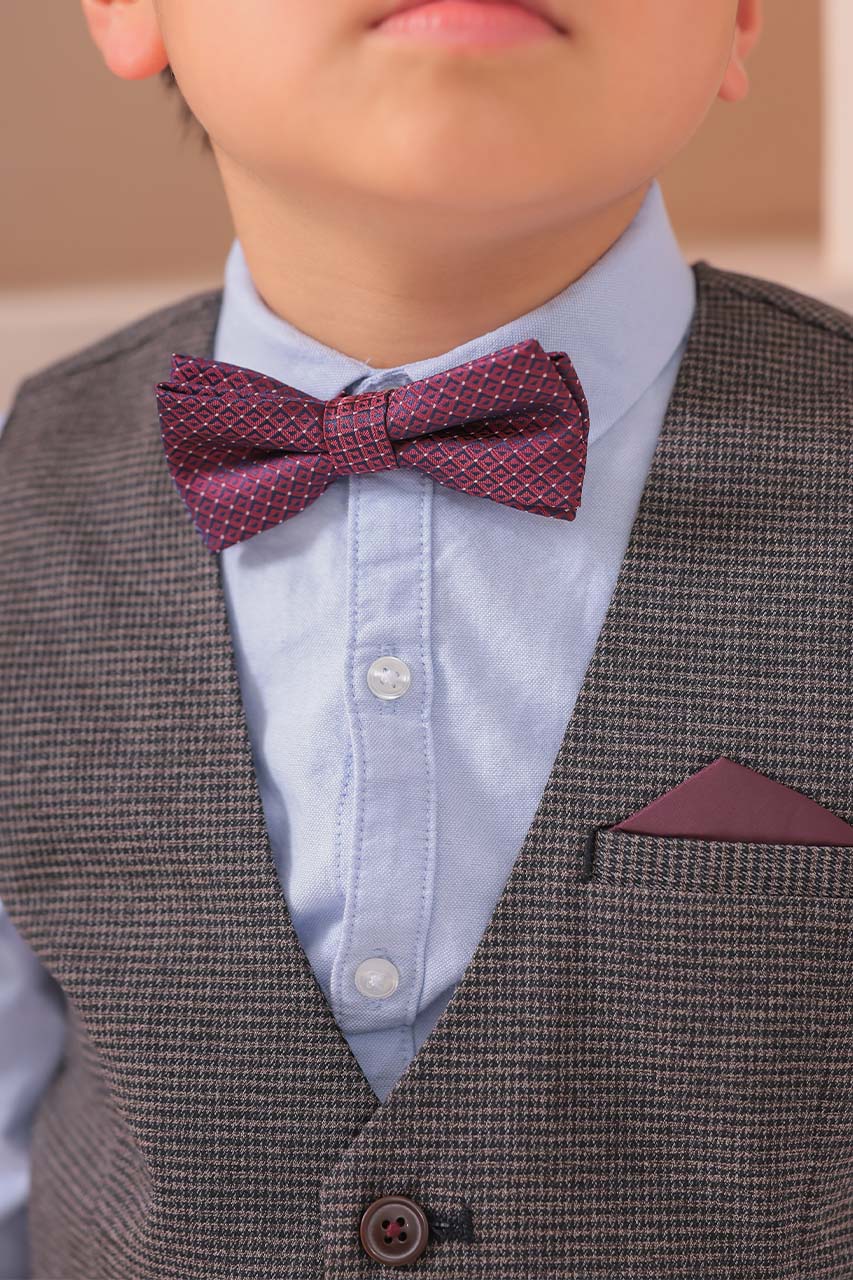 B12018　ビームス　男の子　スーツ　120　銀ボタン　チェック　蝶ネクタイ B12018 ビームス 男の子 スーツ 120 銀ボタン チェック 蝶ネクタイ
