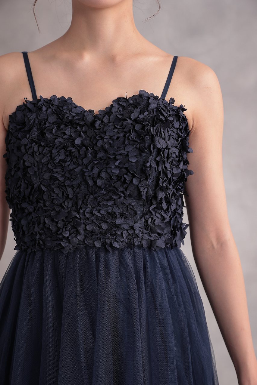 3Dフラワーチュールロングドレス｜結婚式のパーティードレスなら