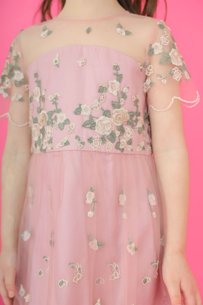 simoretta 花柄刺繍 ドレス　12歳表記 シック フラワー刺繍 ドレス 結婚式 お呼ばれ オケージョン