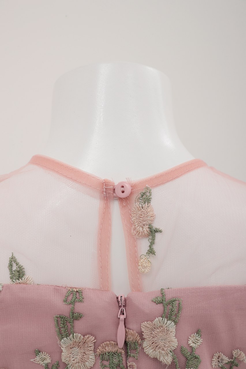 Kids フラワー刺繍シアーレースドレス 6歳｜結婚式のパーティードレス