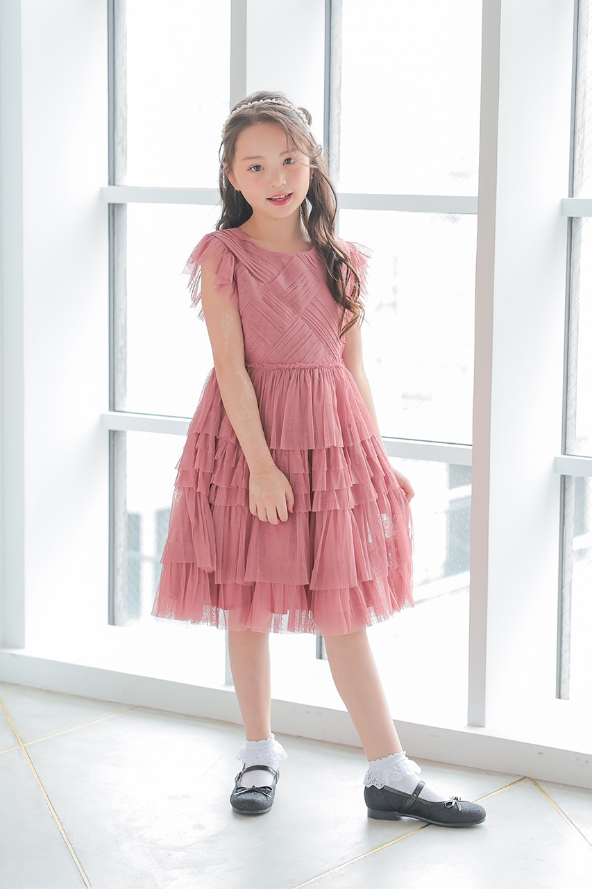 新品　FRAY I.D 2wayチュールフリルティアードドレス　ピンクベージュ FRAY I.D 2wayチュールフリルティアードドレス - メルカリ