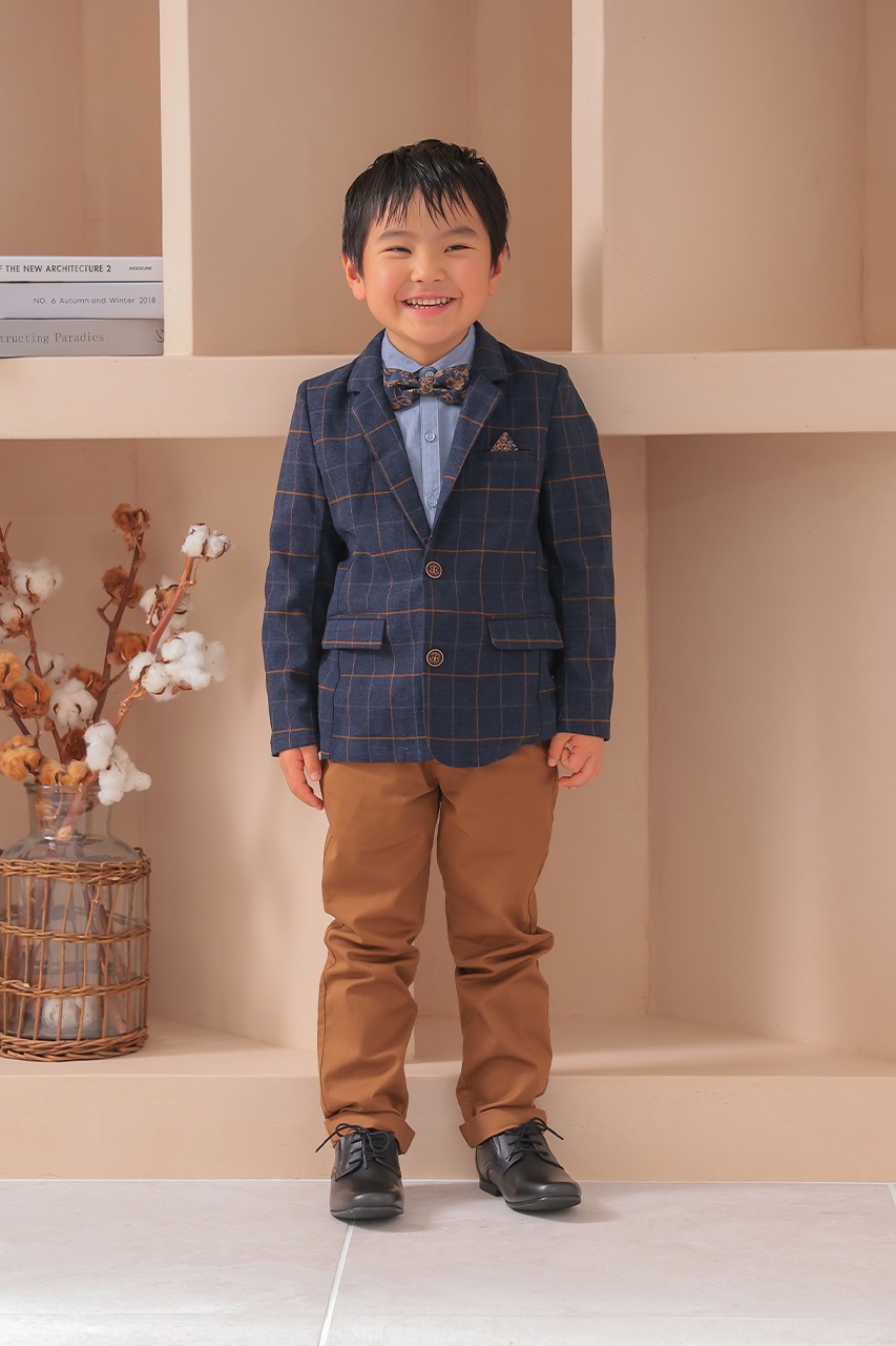 Boys チェックジャケットアンサンブル 130cm(シャツ/ジャケット/パンツ