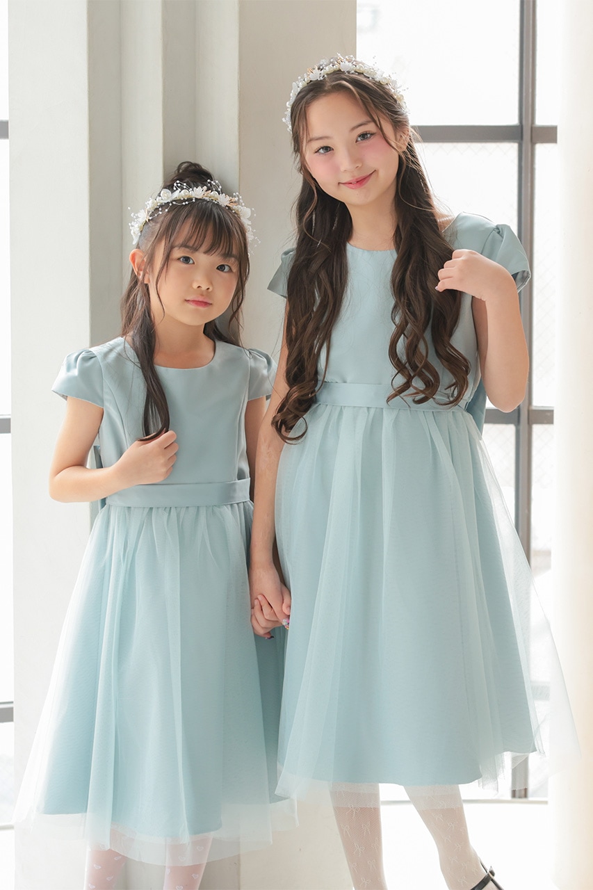 Kids ダブルリボンプリンセスドレス グリーン 140cm(在庫②)｜結婚式の