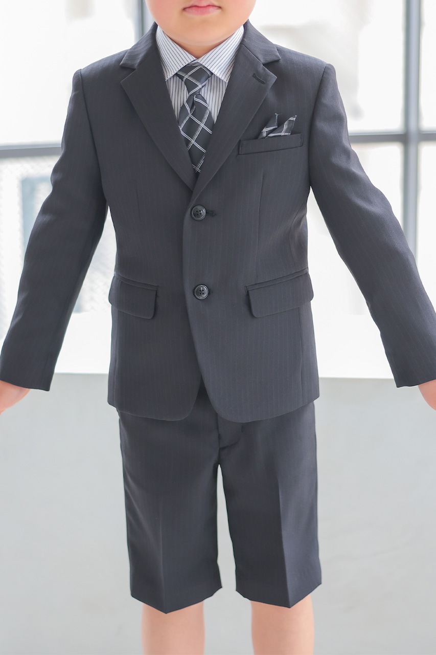 Boys ストライプフォーマルスーツ ブラック 110cm(シャツ/ジャケット 