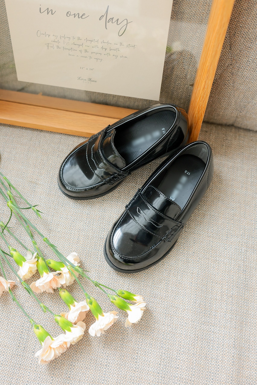 Boys エナメルローファー ブラック 17cm(在庫①)｜結婚式のパーティー