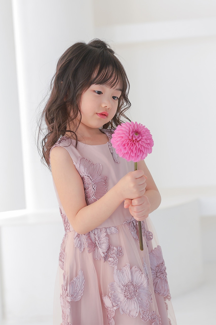 Kids 3Dエンブロイダリードレス 5歳｜結婚式のパーティードレス
