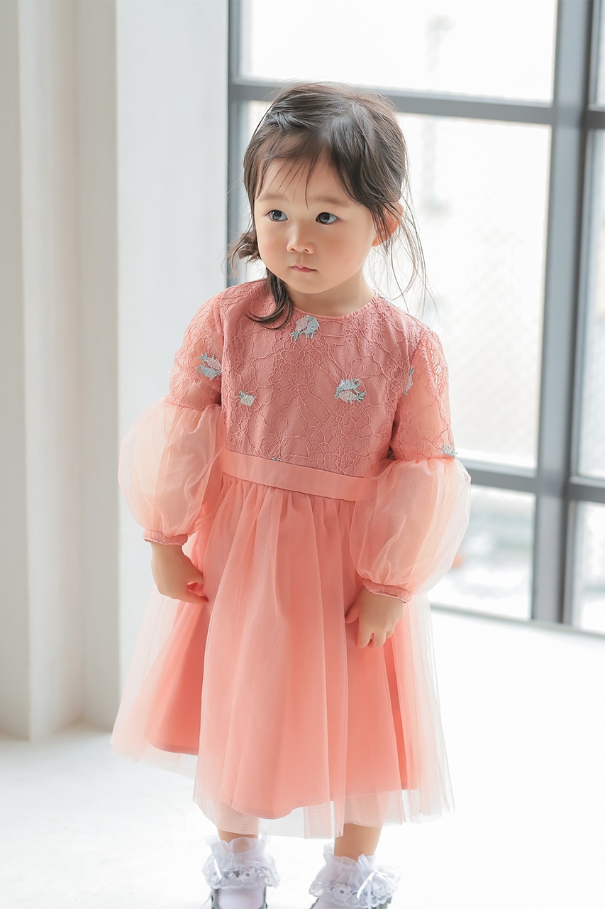 Kids バルーンスリーブチュールドレス 3歳｜結婚式のパーティー