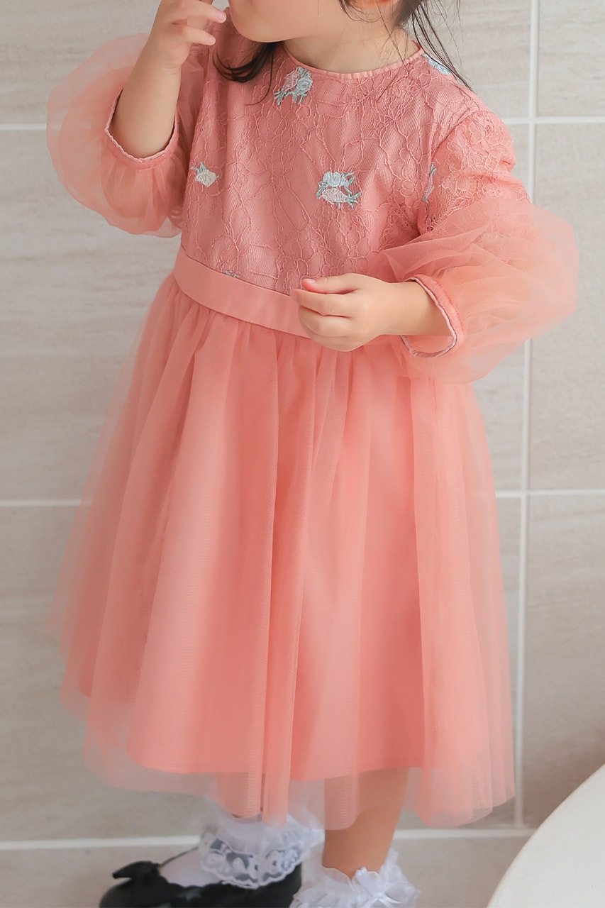 Kids バルーンスリーブチュールドレス 3歳｜結婚式のパーティードレス