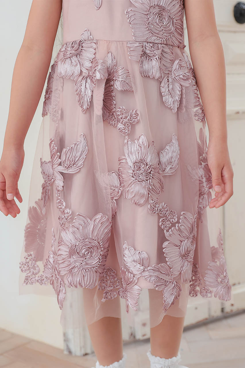 Kids 3Dエンブロイダリードレス 4歳｜結婚式のパーティードレス