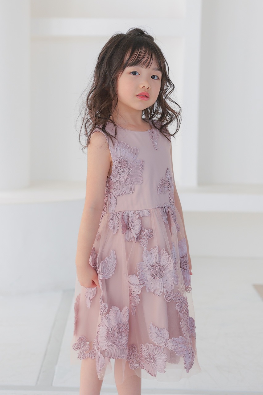 Kids 3Dエンブロイダリードレス 4歳｜結婚式のパーティードレスなら