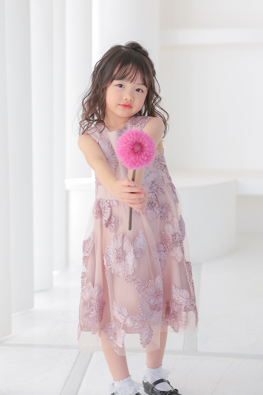 Kids 3Dエンブロイダリードレス 4歳｜結婚式のパーティードレスなら