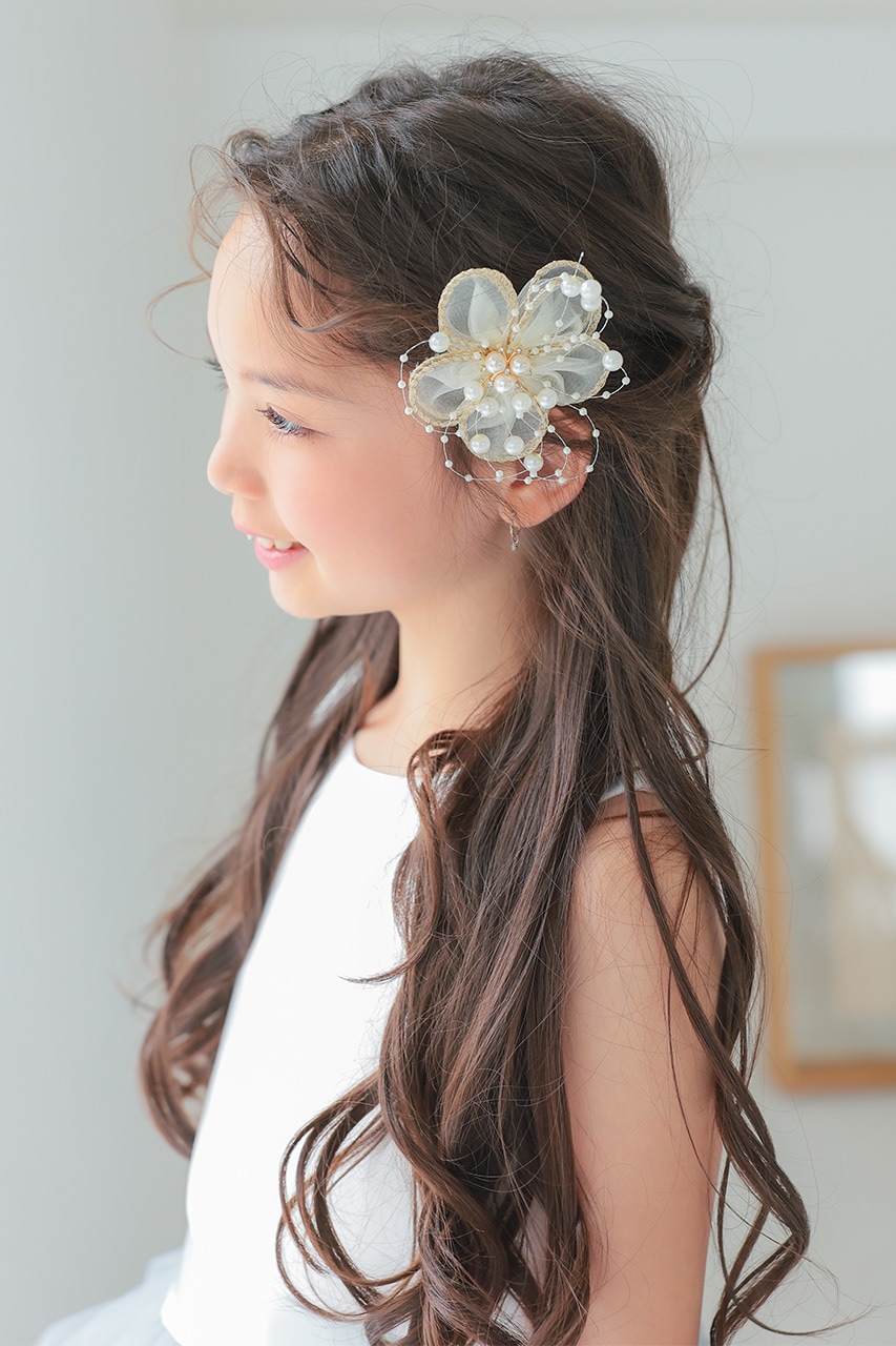 販売のみ】パール付きフラワーヘアクリップ｜結婚式のパーティー