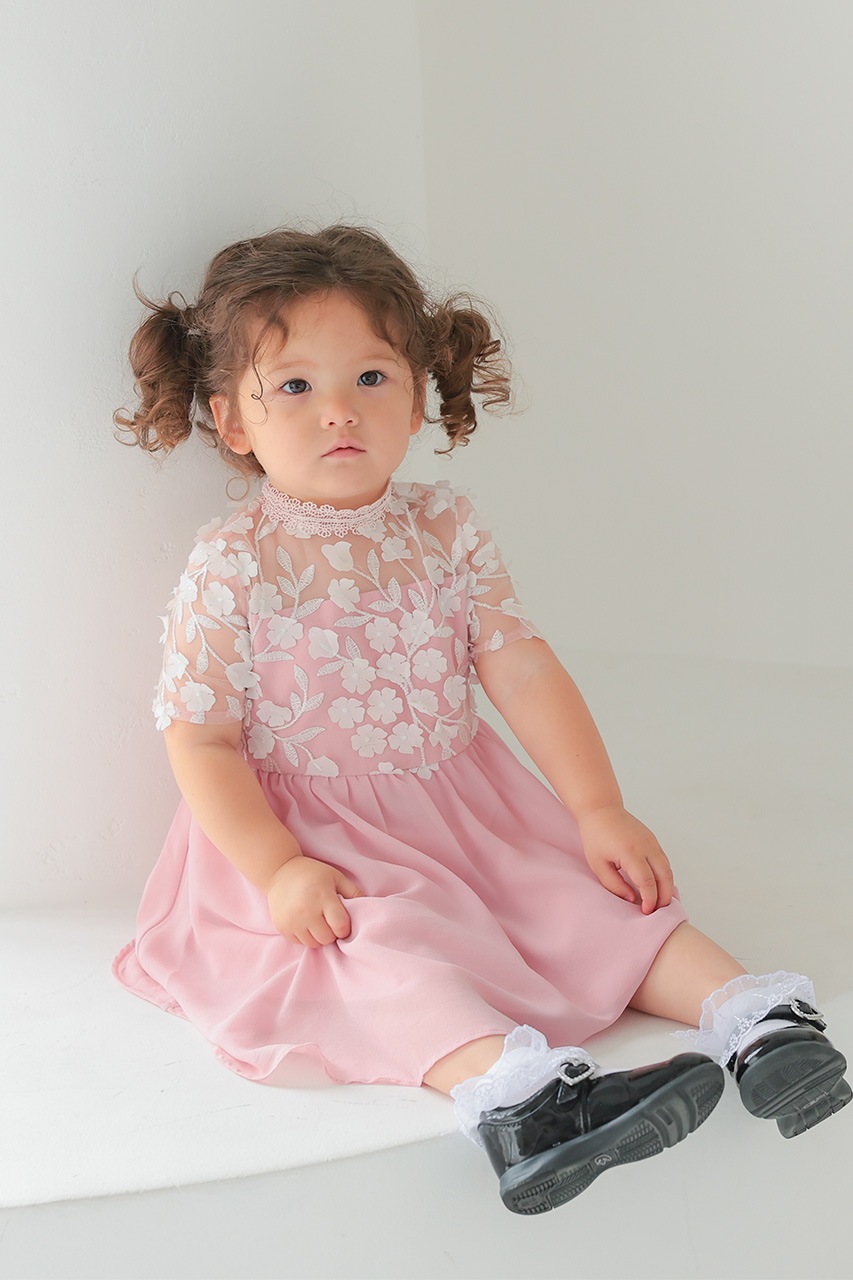 Kids フラワートップフレアドレス 3歳｜結婚式のパーティードレスなら