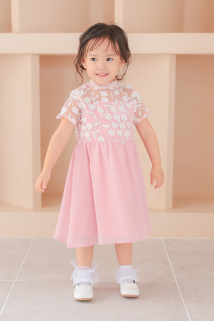 Kids フラワートップフレアドレス 3歳｜結婚式のパーティードレスなら