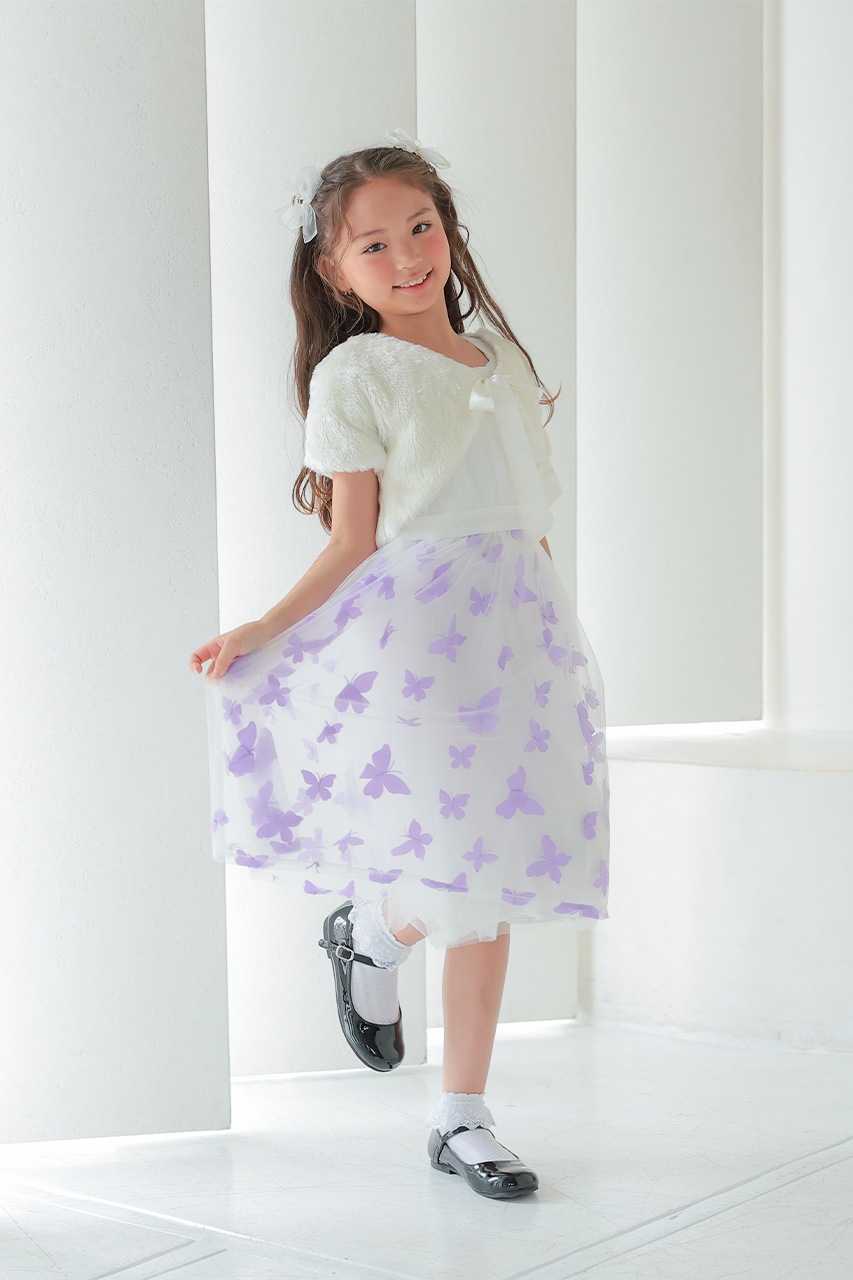 Kids フェイクファーボレロ 9-10歳｜結婚式のパーティードレスなら