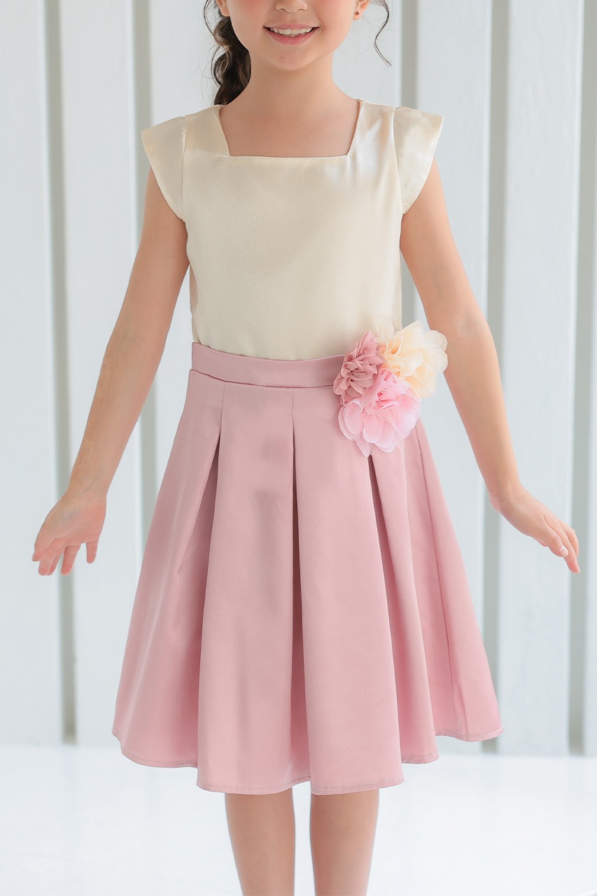 式典に♡シンデレラ風フォーマルドレス　ジャケット コサージュ/3点セット130 門りょうちゃん着用☆XSサイズあり【Glossy/グロッシー