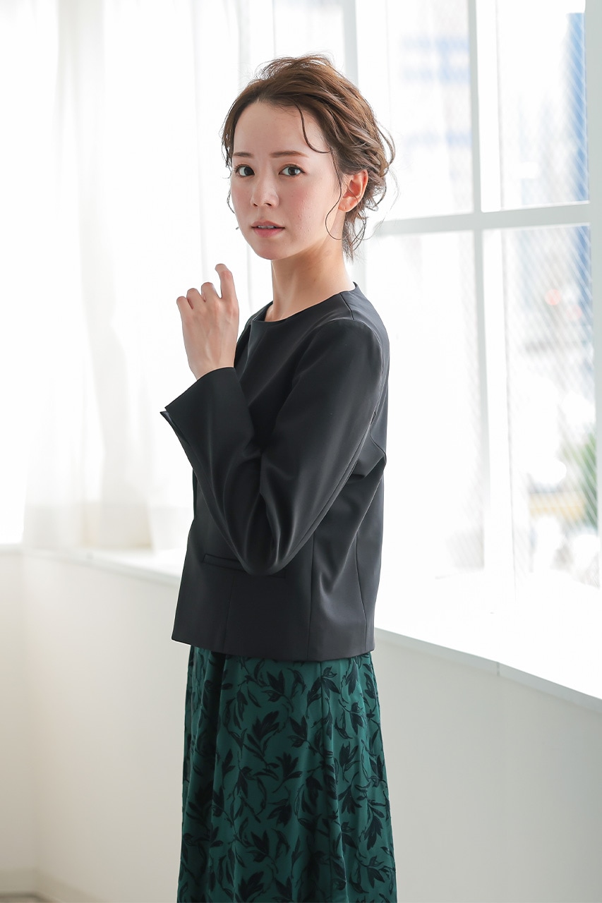 rosymonster ノーカラージャケット rosymonster】フラワーコサージュ