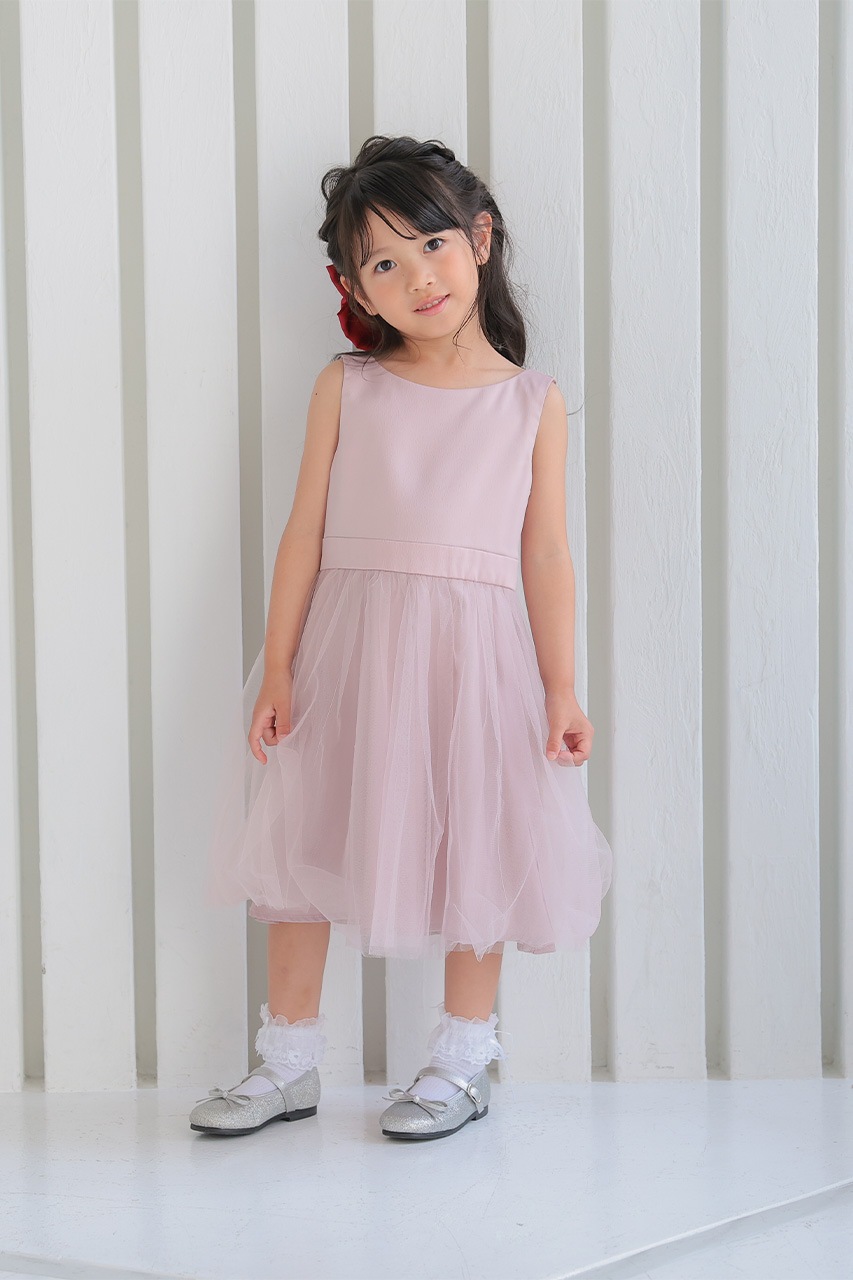 Kids バックレースチュールドレス ピンク 6歳｜結婚式のパーティー