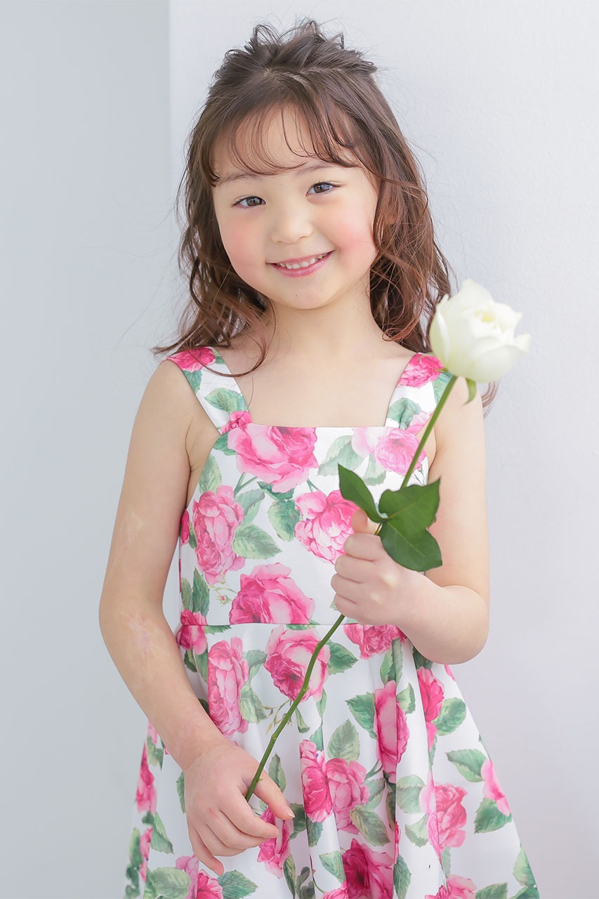 Kids フラワープリントワンピース 3歳｜結婚式のパーティードレスなら