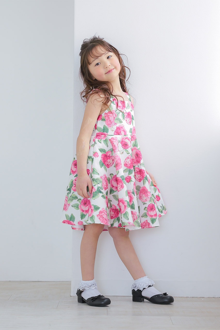 Kids フラワープリントワンピース 3歳｜結婚式のパーティードレスなら