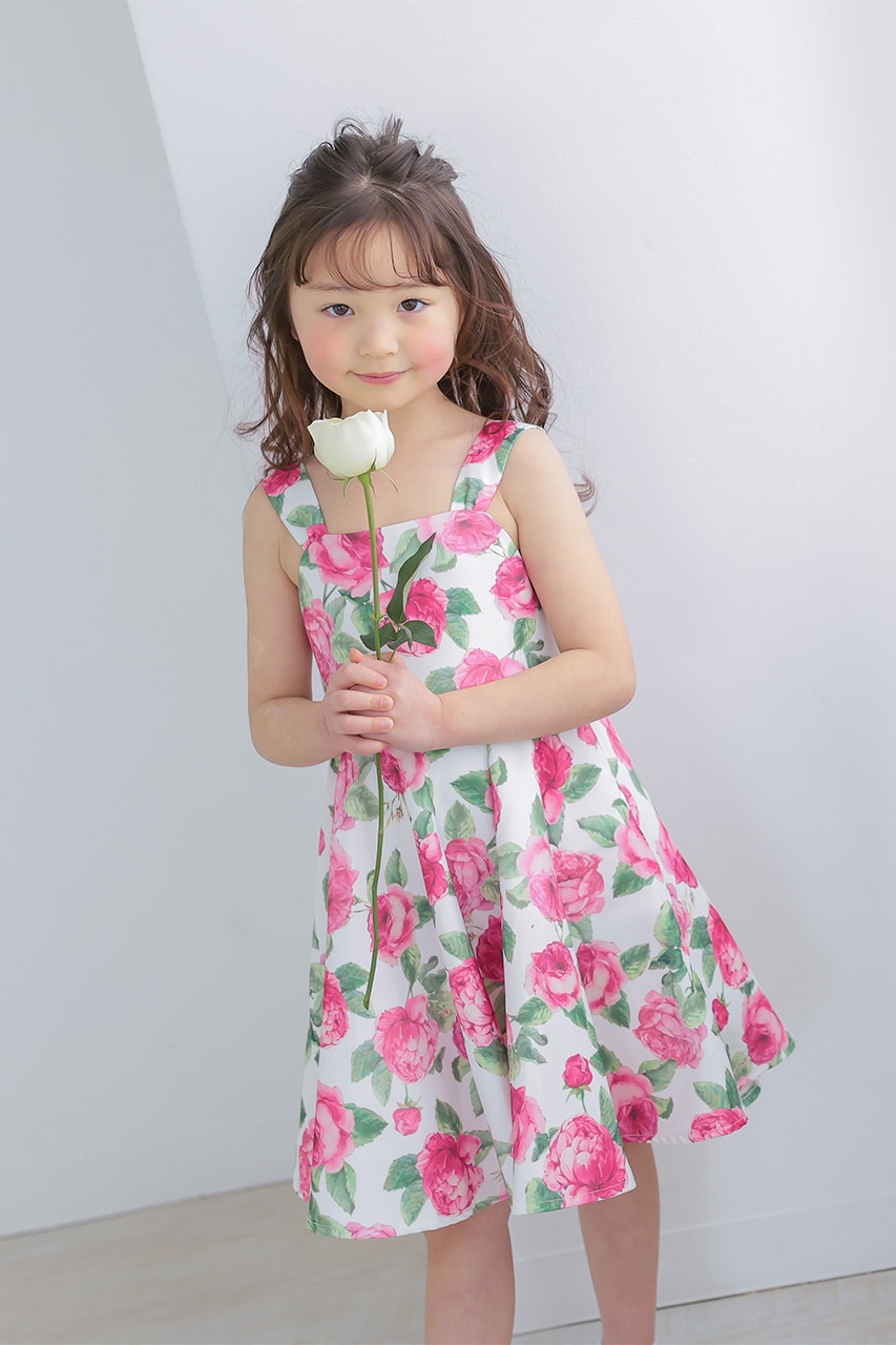 Kids フラワープリントワンピース 3歳｜結婚式のパーティードレスなら