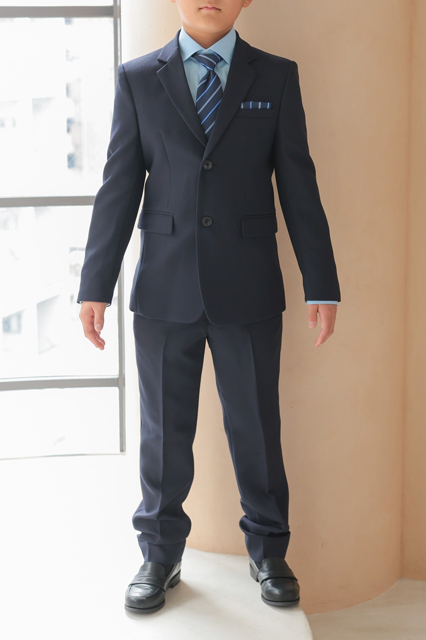 Boys 2つ釦ベーシックフォーマルスーツ ネイビー 160cm(シャツ