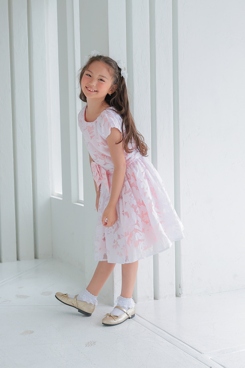 Kids オーガンジーウエストリボンドレス 9-10歳｜結婚式のパーティー