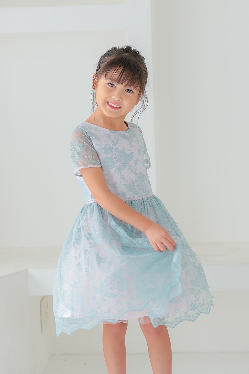 Kids セージレースプリンセスドレス 5-6歳｜結婚式のパーティー