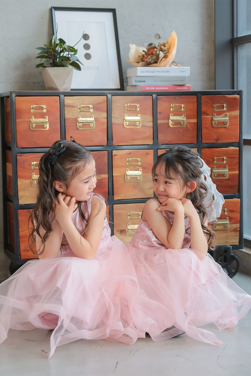 Kids フィッシュテールチュールドレス 6歳｜結婚式のパーティードレス