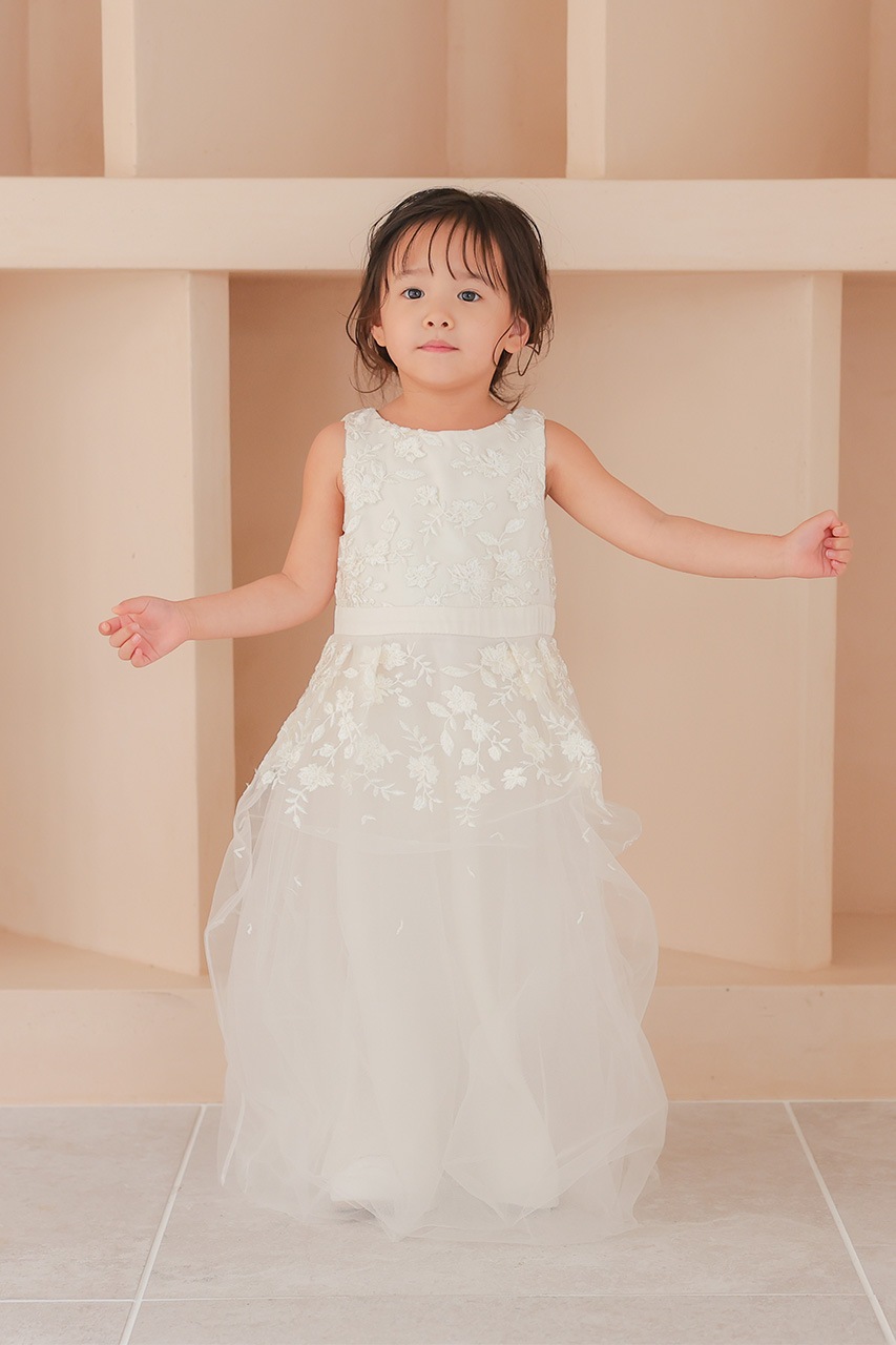 Kids エンブロイダリーロングドレス 3歳｜結婚式のパーティー