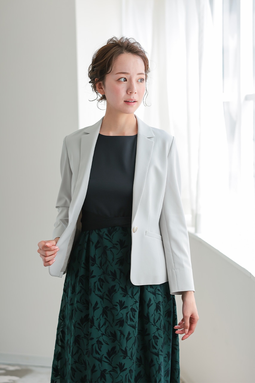 ウォッシャブルテーラードジャケット グレー/S｜結婚式の