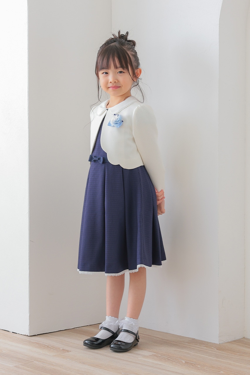 Girls ホワイトボレロアンサンブル 110cm(ワンピース/ボレロ