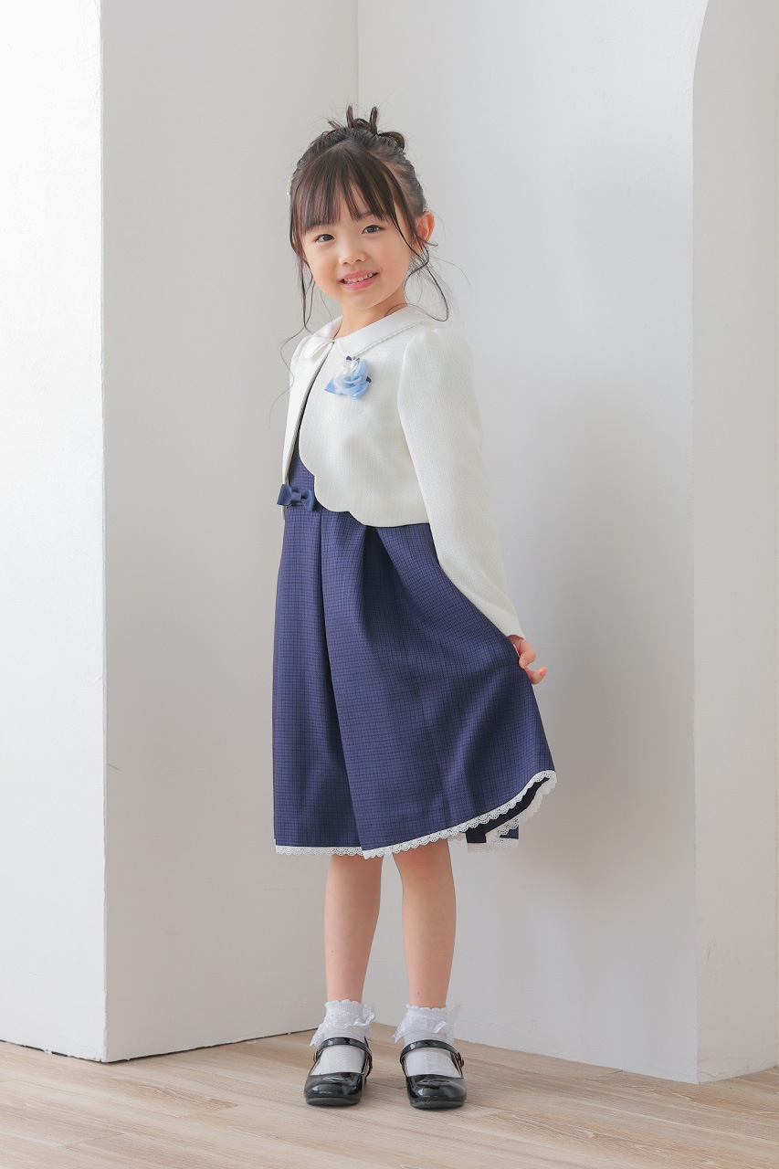 Girls ホワイトボレロアンサンブル 110cm(ワンピース/ボレロ