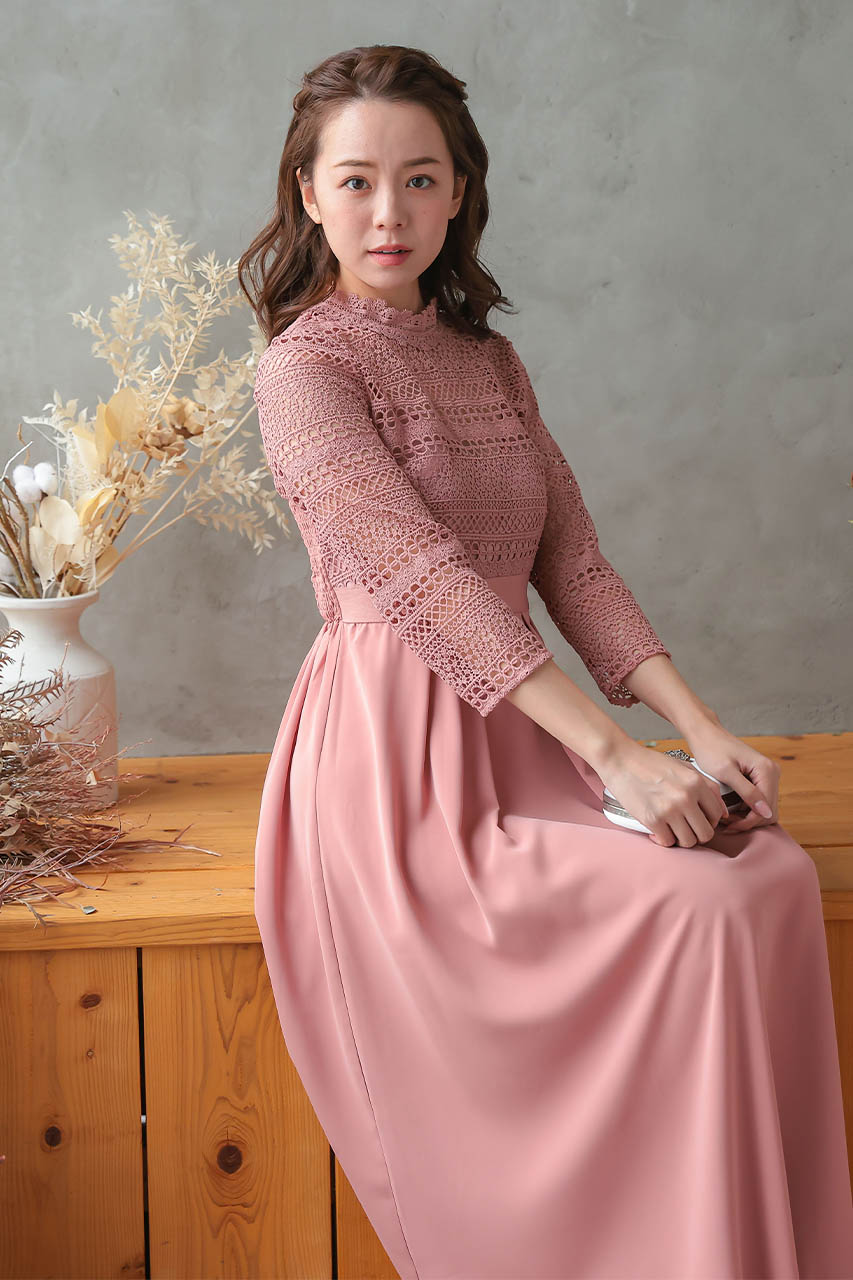 【美品】パーティードレス　結婚式 　ロング　お呼ばれ　マタニティ　ネイビー M マタニティー兼用ロングワンピース｜結婚式のパーティードレス