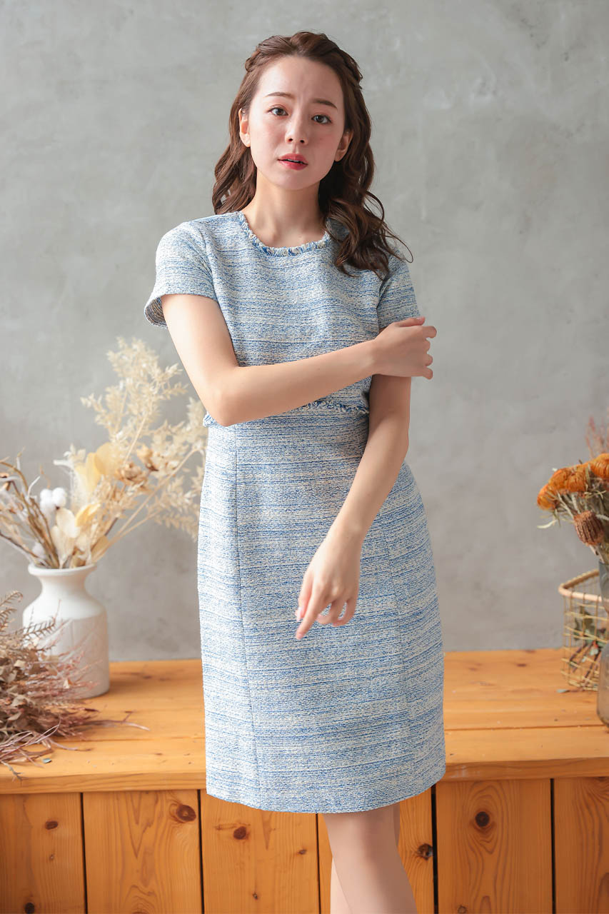 マタニティー兼用ツイードワンピース｜結婚式のパーティードレスなら