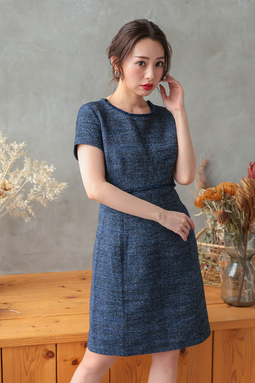 マタニティー兼用ツイードワンピース｜結婚式のパーティードレスなら