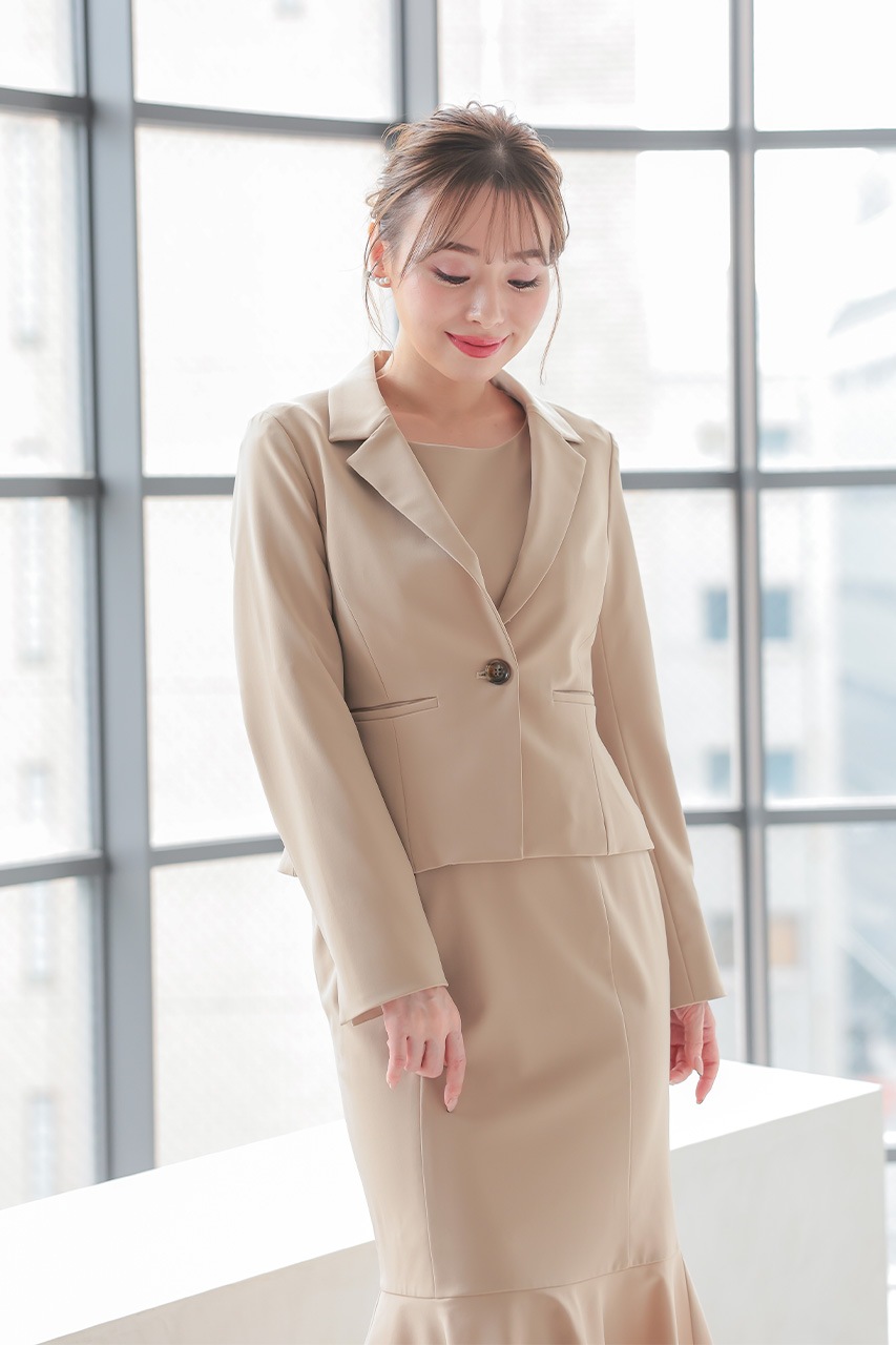 blate ニュアンスセットアップ(ベージュ) （BLATE シンプルジャケット  