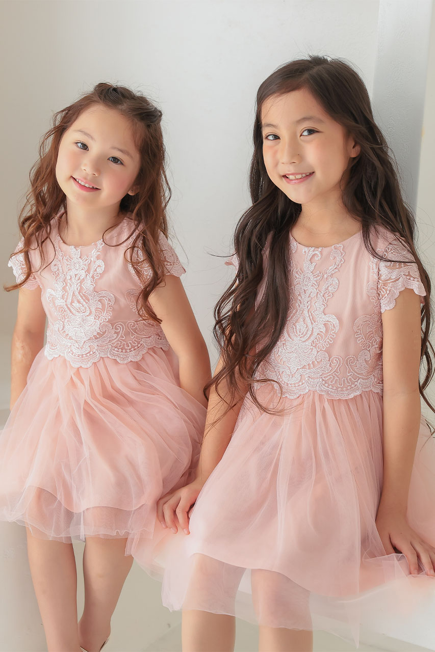 美品✨familiar ビジュー リボン付き ドレス 結婚式 発表会