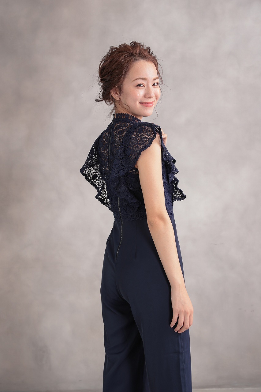 エンブロイダリーフリルレースオールインワン｜結婚式のパーティー  