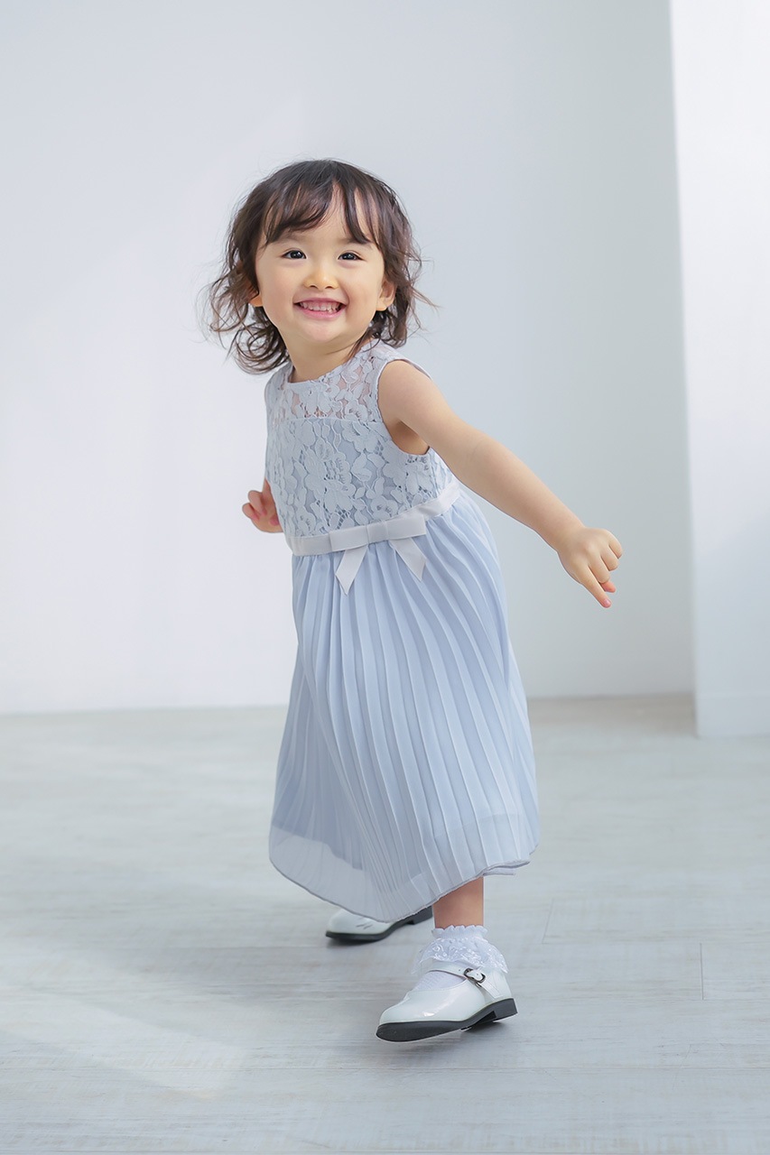 Kids レースリボンプリーツドレス 5歳｜結婚式のパーティードレスなら 